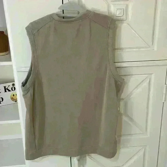 Adidas Golf Men’s Vest, size Large, tan color with Adidas White Stripes on side - Picture 4 of 6